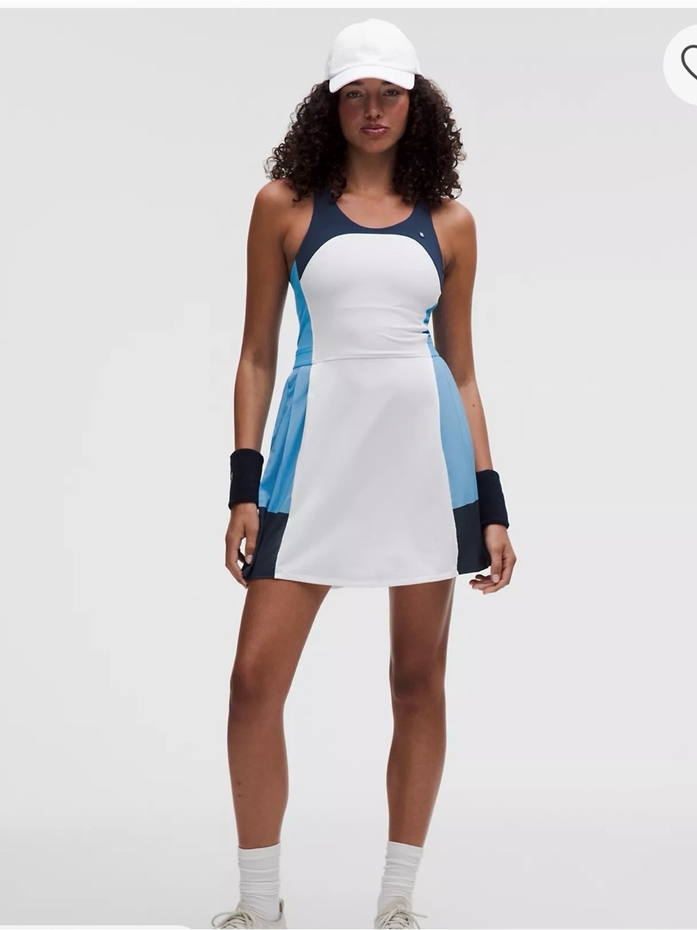 lululemon athletica White, Light Blue and Navy Colorblock Tennis Dress